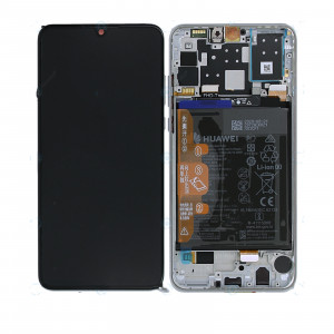 Ricambio Lcd Display Frame con Batteria Huawei 02352PJN per P30 Lite MAR-LX2B Global Version Pearl White Service Pack