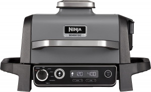 Ninja Woodfire OG701EU Barbecue Elettrico e Affumicatore Friggitrice ad Aria da Esterno Grigio