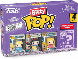 Funko Pop 73029 Bitty Pop Disney Princess - Cinderella Snow White Aurora e Mini Figura Misteriosa a Sorpresa