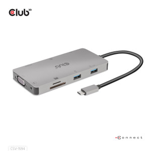 CLUB3D CSV-1594 Hub e Docking Station per Laptop USB Type-C Nero Grigio