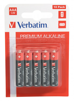 Verbatim 49874 Batteria Monouso Blister 10 Pile Ministilo AAA Alcalino Nero Rosso