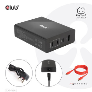 CLUB3D CAC-1906 Caricabatterie Travel Charger Universale Interno Nero