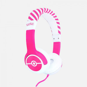 OTL Technologies Pokémon Pokéball Pink Kids Cuffie Cablato a Padiglione da Gaming Rosa Bianco