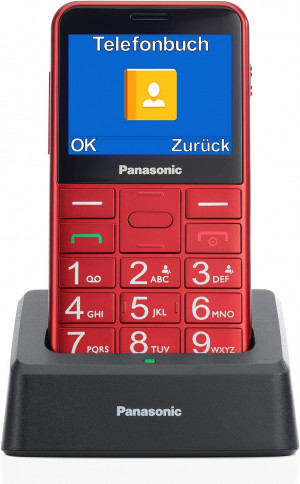 Panasonic KX-TU155EXRN Telefono Cellulare Facilitato 102 g Ampio Display Rosso