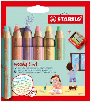 STABILO woody 3 in 1 Colori assortiti 6 pz