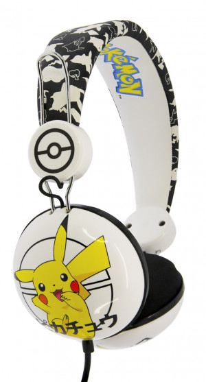 OTL Technologies Pokémon Pikachu Japanese Cuffie Cablato a Padiglione Musica Nero Bianco Giallo