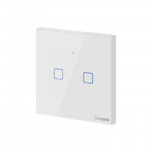 Interruttore Smart Sonoff IM190314010 T0EU2C Switch Touch Wi Fi Due Pulsanti Bianco