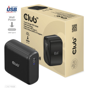 CLUB3D CAC-1908 Caricabatterie Travel Charger Universale USB Interno Nero