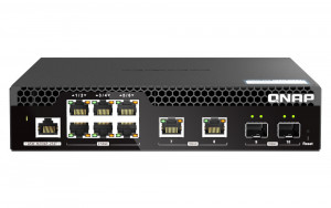 QNAP QSW-M2106R-2S2T switch di rete Gestito L2 10G Ethernet (100/1000/10000) 1U Nero