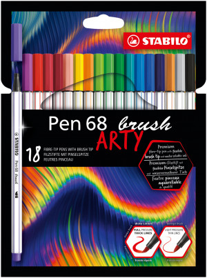 STABILO Pen 68 brush ARTY marcatore Colori assortiti 18 pz