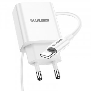 Caricabatterie Wall Charger BLUE Power BLBA52A Gamble 10.5W Lightning Cable Bianco