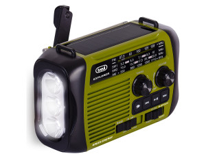 Trevi RA7F3003 Radio Portatile Dinamo e Solare USB Micro SD Wireless e Powerbank Nero Verde