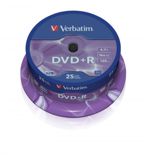 Verbatim DVD+R Matt Silver 4,7 GB 25 pz