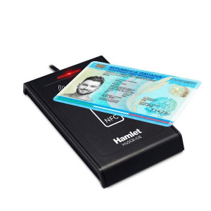 Hamlet HUSCR-CIE Lettore Usb Smart Card Contactless Nero
