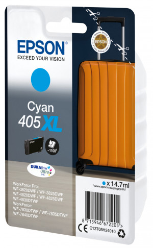 Epson 405XL DURABrite Ultra Ink cartuccia d'inchiostro 1 pz Originale Resa elevata (XL) Ciano