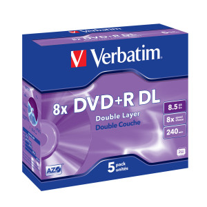 Verbatim 43541 DVD vergine 8,5 GB DVD+R DL 5 pz