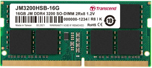 Transcend JetRam JM3200HSB-16G memoria 16 GB DDR4 3200 MHz