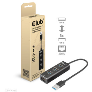 CLUB3D CSV-1430a Cablato USB 3.2 Gen 1 3.1 Gen 1 Type-A Nero
