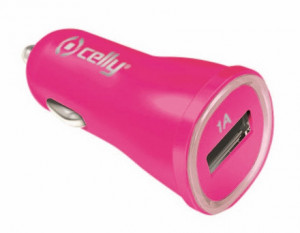 Celly CCUSBPK Caricabatterie per dispositivi mobili Universale Rosa Accendisigari Auto