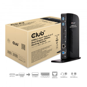 CLUB3D CSV-1460 replicatore di porte e docking station per laptop Cablato USB 3.2 Gen 1 (3.1 Gen 1) Type-A Nero