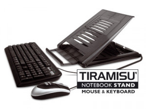 Hamlet XTMS100KM Tiramisù Notebook stand with keyboard and mouse Nero