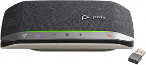 POLY Sync 20+ Microsoft Teams Certified USB-A Speakerphone vivavoce Telefono cellulare/PC USB/Bluetooth Nero, Argento