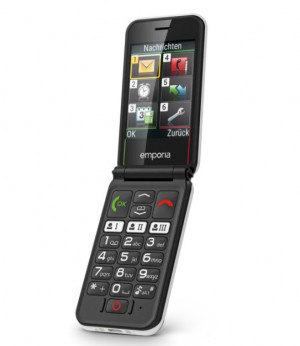Emporia SIMPLICITYglam.4G 7,11 cm (2.8") 106 g Nero, Bianco Telefono per anziani