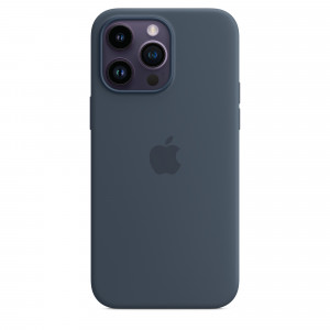 Apple MPTQ3ZM/A Custodia Cover MagSafe in Silicone per Iphone 14 Pro Max A2894 Blu Tempesta
