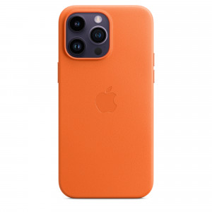 Apple Custodia Cover Case per Iphone 14 Pro Max in Pelle - Arancione
