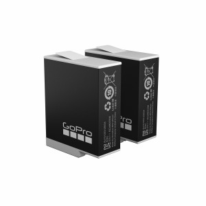 Gopro Enduro Camera Battery 2 Pack Batteria per Hero 9 / 10 / 11 / 12 Black
