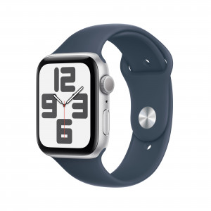 Smartwatch Apple Watch SE GPS Cassa 44mm in Alluminio Argento con Cinturino Sport S/M Blu Tempesta