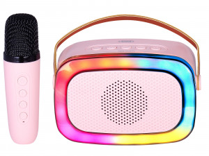 Trevi XR 8A01 MINIPARTY Altoparlante Karaoke + Bluetooth Rosa