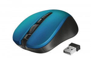 Trust Mydo Mouse Ambidestro RF Wireless Ottico 1800 DPI Nero Blu