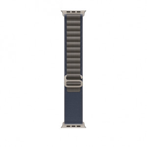 Apple MT5M3ZM/A Cinturino Alpine Loop per Apple Watch 49 mm L Poliestere Riciclato Titanio Blu
