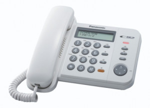 Telefono Fisso Panasonic KX-TS580EX1 con Identificatore di Chiamata Bianco