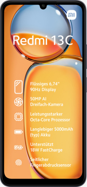 Xiaomi Redmi 13C Smartphone Doppia SIM Android 13 4G USB Tipo-C 8 GB 256 GB 5000 mAh Nero