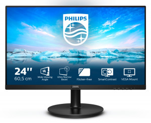 Philips V Line 241V8L/00 LED Display Monitor 24 Pollici 1920 x 1080 Pixel Full HD Nero