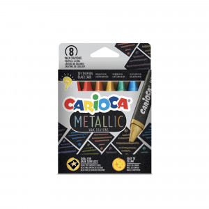 Carioca Metallic Maxi Wax Pastelli a Cera Scatola da 8 pz