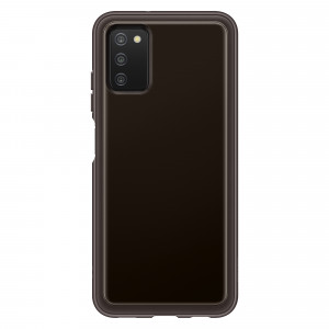 Custodia Soft Clear Cover Morbida Samsung EF-QA038TBEGEU per Galaxy A03s SM-A037 Black Nero