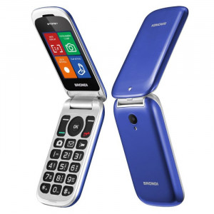 Brondi Stone+ Telefono Cellulare Basico a Conchiglia Dual Sim Blu