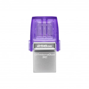 Kingston Technology DataTraveler microDuo 3C unità flash USB 256 GB USB Type-A / USB Type-C 3.2 Gen 1 (3.1 Gen 1) Acciaio inossidabile, Porpora