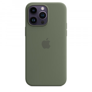 Apple MQUN3ZM/A Custodia Cover in Silicone per Iphone 14 Pro Max A2894 A2651 Oliva