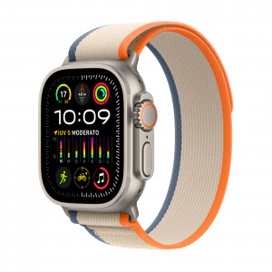 Smartwatch Apple Watch Ultra 2 GPS + Cellular Cassa 49m in Titanio con Cinturino Trail Loop M/L Arancione Beige
