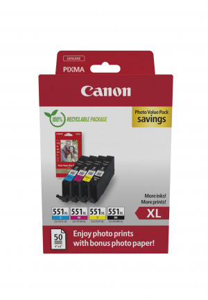 Canon 6443B008 cartuccia d'inchiostro 4 pz Originale Resa elevata (XL) Nero, Ciano, Magenta, Giallo