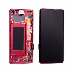 Ricambio Lcd Display Touch Screen Samsung GH82-18850H GH82-18835H Per Galaxy S10 G973 Cardinal Red Originale Service Pack