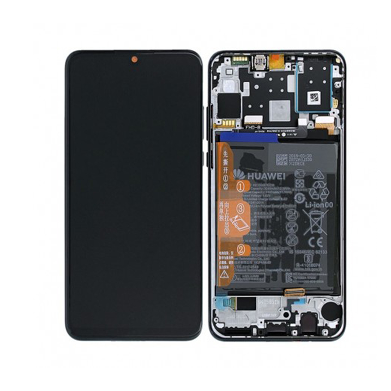 Ricambio Lcd Touch Screen Display 02353FPX per Huawei P30 Lite New Edition MAR-LX2B Nero Originale Service Pack